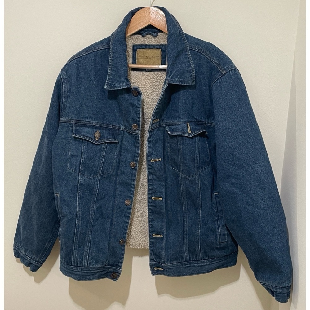 Vintage Sherpa Lined Sonoma Denim Jacket Sherpa Lining, Size L